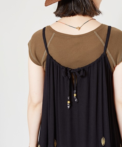 チャイハネ（チャイハネ）の「【チャイハネ】ジュピラキャミワンピース（ワンピース・レディース・ブラック/パープル/ホワイト/オレンジ/ターコイズブルー/イエロー/グリーン/ピンク・FREE）」の12枚目の写真