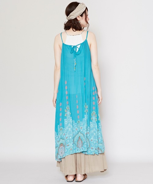 チャイハネ（チャイハネ）の「【チャイハネ】ジュピラキャミワンピース（ワンピース・レディース・ブラック/パープル/ホワイト/オレンジ/ターコイズブルー/イエロー/グリーン/ピンク・FREE）」の10枚目の写真