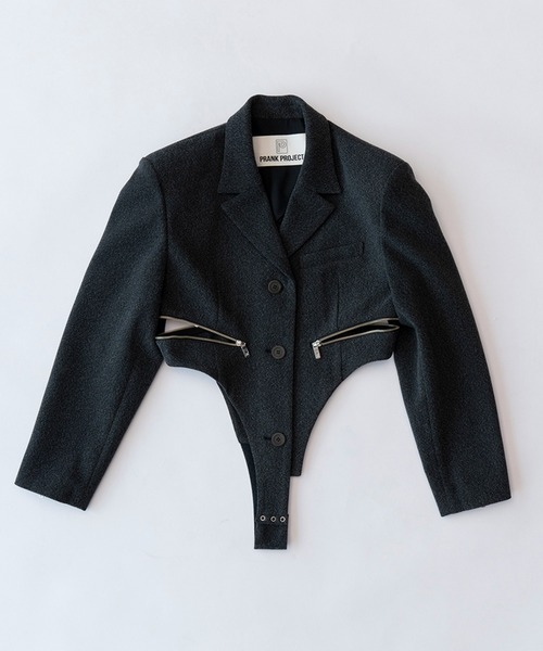 PRANK PROJECT(プランクプロジェクト)の「ロンパースジャケット / Rompers jacket(テーラードジャケット・レディース・グレー/ブラック・FREE)」の4枚目の写真