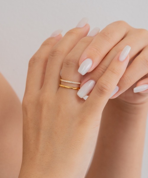 ebine（エビネ）の「Zirconia Combi Ring　金属アレルギー対応 サージカルステンレス（リング・レディース・ピンクゴールド/ゴールド/シルバー・11号/9号/16号/13号）」の2枚目の写真