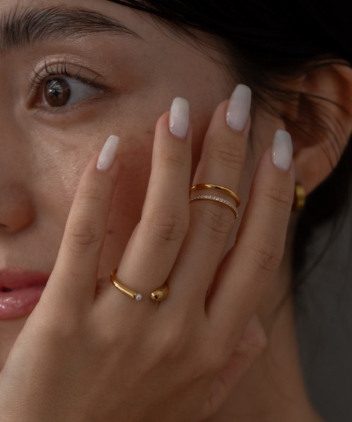 ebine（エビネ）の「Zirconia Combi Ring　金属アレルギー対応 サージカルステンレス（リング・レディース・ピンクゴールド/ゴールド/シルバー・11号/9号/16号/13号）」の5枚目の写真