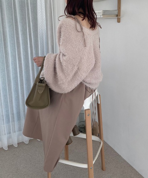 one after another NICE CLAUP（ワンアフターアナザーナイスクラップ）の「バックレースアップフレアキャミワンピース（ワンピース・レディース・ベージュ/ネイビー/ブラック・SMALL/MEDIUM/LARGE）」の11枚目の写真