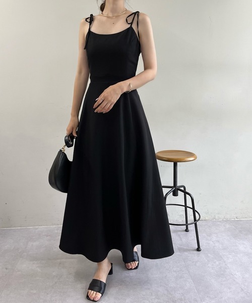 one after another NICE CLAUP（ワンアフターアナザーナイスクラップ）の「バックレースアップフレアキャミワンピース（ワンピース・レディース・ベージュ/ネイビー/ブラック・SMALL/MEDIUM/LARGE）」の21枚目の写真
