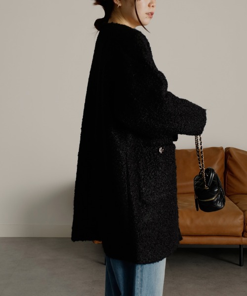 RANAN（ラナン）の「フェイクリングウールミドル丈コート（その他アウター・レディース・アイボリー/ブラック・L/LL/M）」の17枚目の写真