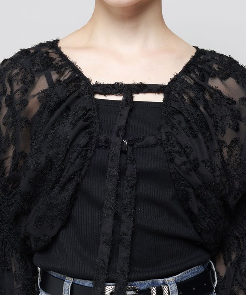 PAGEBOY(ページボーイ)の「シアーフェザージャガードボレロ(カーディガン/ボレロ・レディース・ブラック/オフホワイト/ネイビー・FREE)」の18枚目の写真