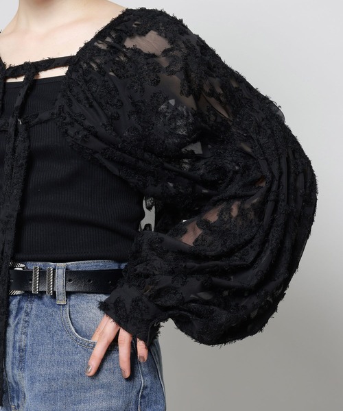 PAGEBOY(ページボーイ)の「シアーフェザージャガードボレロ(カーディガン/ボレロ・レディース・ブラック/オフホワイト/ネイビー・FREE)」の19枚目の写真