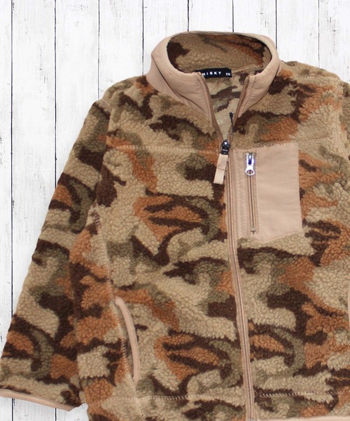 セール】スタンド衿カモフラージュボアジャケット（ブルゾン）｜ZI-ON