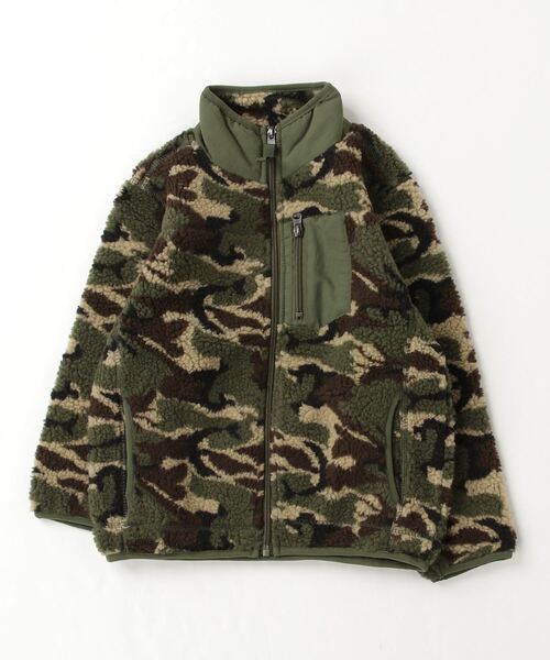 非売品 カモフラ 裏起毛 ジャケット セール】スタンド衿カモフラージュボアジャケット（ブルゾン）｜ZI-ON