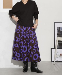 NANO universe | キュプラコットン サークルプリントギャザースカート(セットアップ可)(スカート)