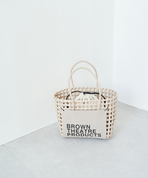 BROWN THEATRE PRODUCTS（ブラウンシアタープロダクツ）の「【WEB限定】【BROWN THEATRE PRODUCTS】バッグインバッグ付きバスケットバッグ（かごバッグ・レディース・ブラック/ベージュ系その他/ホワイト・FREE）」の3枚目の写真