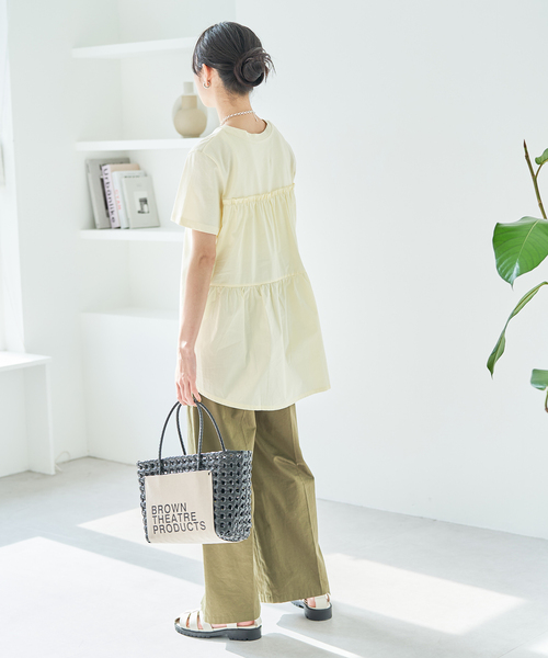 BROWN THEATRE PRODUCTS（ブラウンシアタープロダクツ）の「【WEB限定】【BROWN THEATRE PRODUCTS】バッグインバッグ付きバスケットバッグ（かごバッグ・レディース・ブラック/ベージュ系その他/ホワイト・FREE）」の22枚目の写真