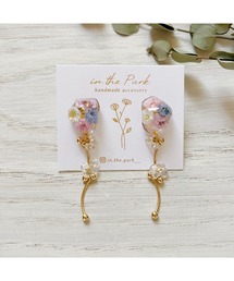 【in the Park】鉱石とゆらゆらチャーム ピアス(MA)