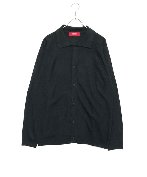ADMIX/ATELIER SAB MEN（アドミックスアトリエサブメン）の「ジオメトリック ジャガード編み / シャツ ニットカーディガン（カーディガン/ボレロ・メンズ・ダークブルー/ダークベージュ/ブラウン/ブラック・M/L）」の5枚目の写真