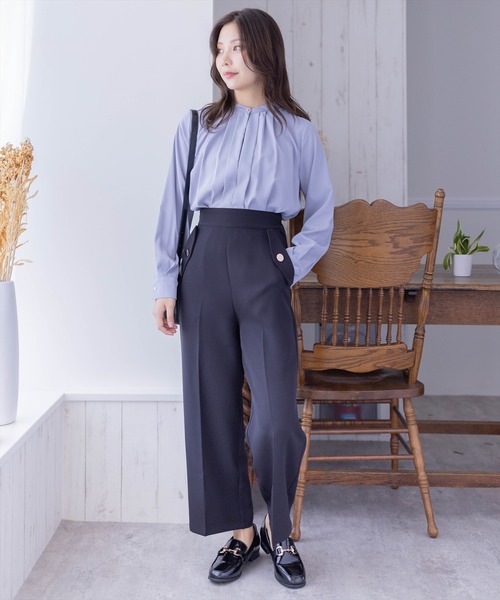 clear（クリア）の「フラップポケット9分丈パンツ[オフィスカジュアル 着回し抜群 大人 カジュアル]≪2024AW≫（スラックス・レディース・アイボリー/ブルー/ブラック・S/M）」の7枚目の写真