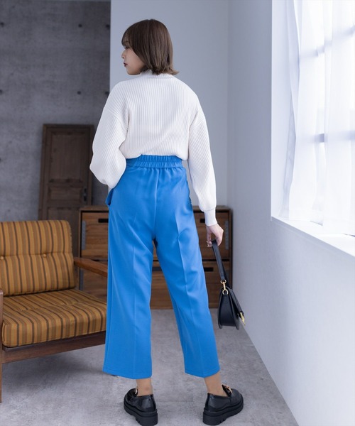 clear（クリア）の「フラップポケット9分丈パンツ[オフィスカジュアル 着回し抜群 大人 カジュアル]≪2024AW≫（スラックス・レディース・アイボリー/ブルー/ブラック・S/M）」の13枚目の写真