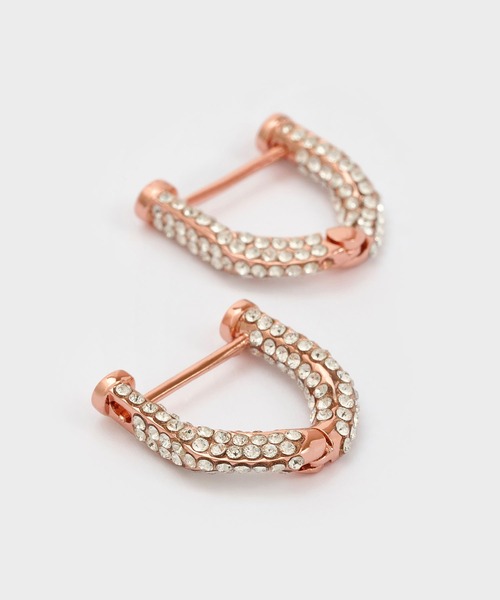 CHARLES & KEITH(チャールズ & キース)の「Gabine ガビーヌ スワロフスキークリスタルハギーピアス(ピアス(両耳用)・レディース・ゴールド系その他/ゴールド/シルバー・FREE)」の3枚目の写真