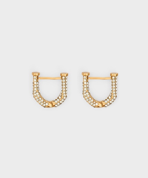 CHARLES & KEITH(チャールズ & キース)の「Gabine ガビーヌ スワロフスキークリスタルハギーピアス(ピアス(両耳用)・レディース・ゴールド系その他/ゴールド/シルバー・FREE)」の7枚目の写真