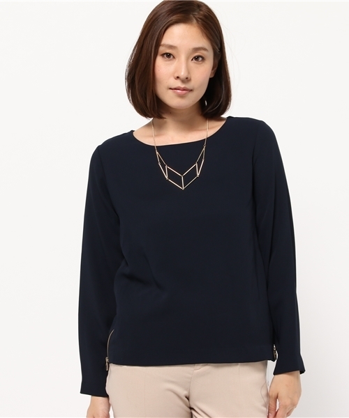 OUTLET（アウトレット）の「【CAPRICIEUX LE'MAGE】NLサイドZIPブラウス（シャツ/ブラウス・レディース・ベージュ/ネイビー/ホワイト・FREE）」の3枚目の写真