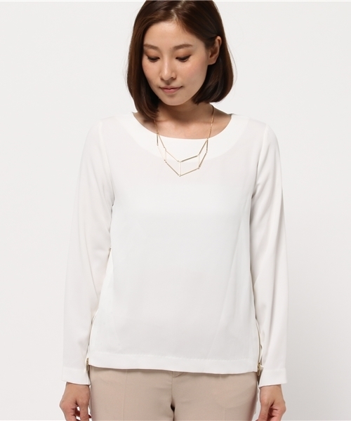 OUTLET（アウトレット）の「【CAPRICIEUX LE'MAGE】NLサイドZIPブラウス（シャツ/ブラウス・レディース・ベージュ/ネイビー/ホワイト・FREE）」の4枚目の写真