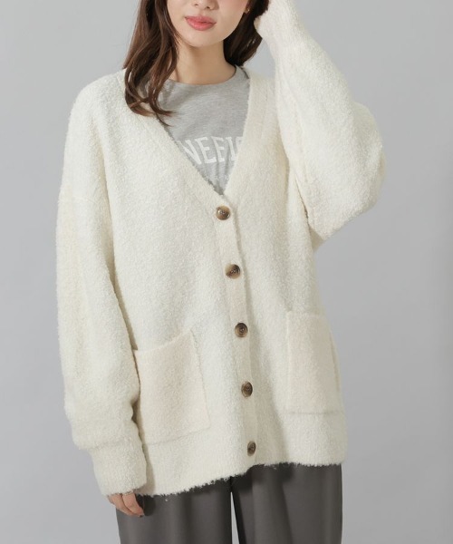 ジャックバニー　薄手カーディガン　ニット　6 グレーベージュ シークレットハニー Secret Honey レースアップニット