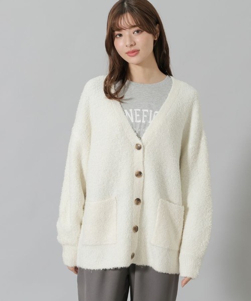 ジャックバニー　薄手カーディガン　ニット　6 グレーベージュ Honeys（ハニーズ）の「Vネックカーディガン（ニット/セーター