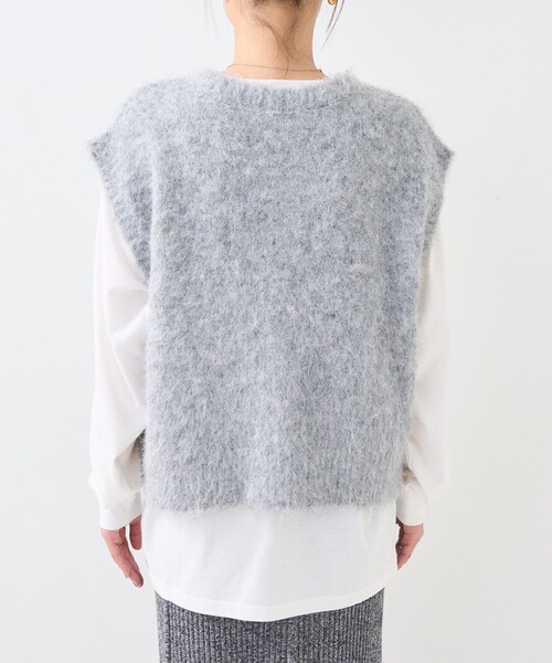 FREAK'S STORE（フリークスストア）の「【セットアイテム】2WAY シャギー ニットベスト セット（ベスト・レディース・オフホワイト/ブラック/ライトグレー・ﾌﾘ-）」の18枚目の写真