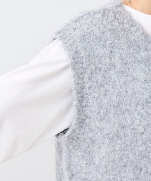 FREAK'S STORE（フリークスストア）の「【セットアイテム】2WAY シャギー ニットベスト セット（ベスト・レディース・オフホワイト/ブラック/ライトグレー・ﾌﾘ-）」の20枚目の写真