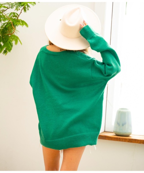 anap mimpi（アナップミンピ）の「Vネックモヘアタッチカラーニットカーディガン（カーディガン/ボレロ・レディース・ダークグレー/ピンク/グリーン/ターコイズブルー・FREE）」の13枚目の写真