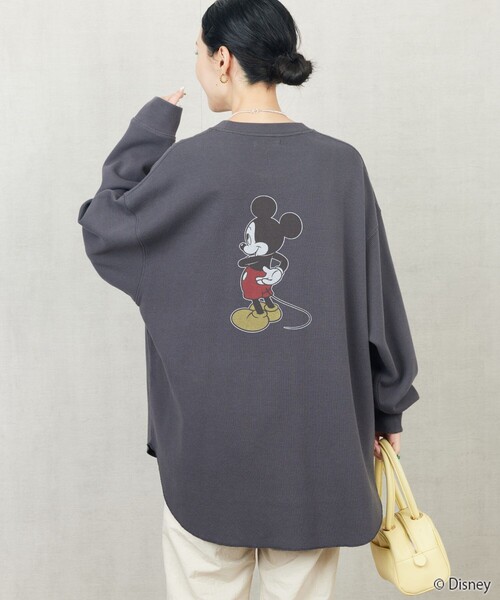 アメリカーナ×ハグオーワー⭐️ミッキーマウス フレンチスリーブT-shチャコール アメリカーナ×ハグオーワー⭐️ミッキーマウス フレンチスリーブT-sh