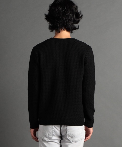 HIDEAWAYS NICOLE（ハイダウェイニコル）の「リンクスバスケットＶネックニット（ニット/セーター・メンズ・ブラック/ブラック×ホワイト/オフホワイト/ホワイト×ライトグレー・LARGE/X-LARGE/MEDIUM）」の6枚目の写真