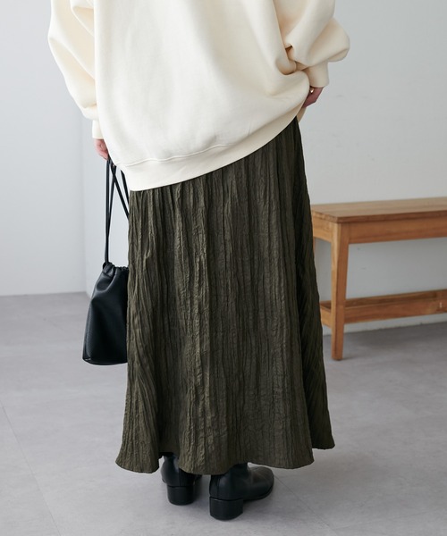 DISCOAT(ディスコート)の「エコスエードワッシャーフレアスカート(スカート・レディース・ブラック/カーキ/アイボリー・FREE)」の11枚目の写真