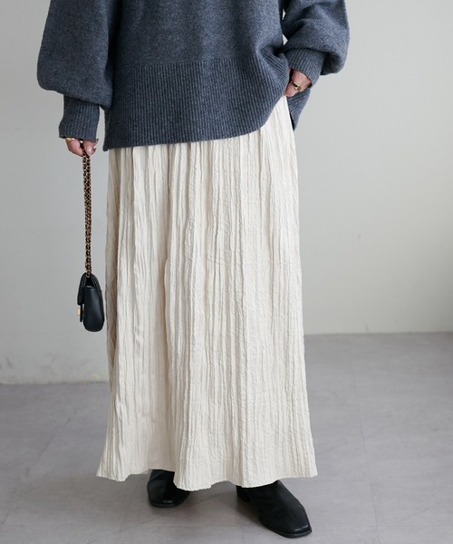 DISCOAT(ディスコート)の「エコスエードワッシャーフレアスカート(スカート・レディース・ブラック/カーキ/アイボリー・FREE)」の5枚目の写真