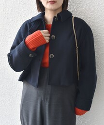 SHIPS（シップス）の「* 〈手洗い可能〉ウール ライク ジャージー メルトン ショート ジャケット ◇（その他アウター）」