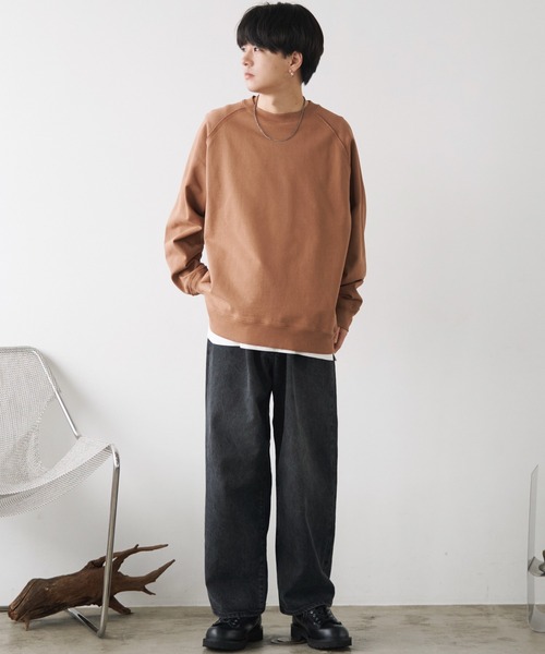 WYM LIDNM（ウィム バイ リドム）の「SUPER HEAVY WEIGHT CUT OFF SWEAT（スウェット・メンズ・キャメル/杢グレー/チャコール・M/L/S）」の12枚目の写真