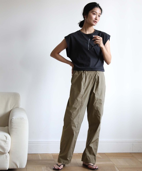 UR'S(ユアーズ)の「ドロストジョガーパンツ/ラッシュガード(ラッシュガード・レディース・オリーブ/アイボリー/ブラック・S/L/M)」の11枚目の写真