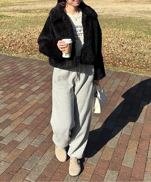 LE MORE(リモア)の「プードルファーショート丈コート(その他アウター・レディース・ブラック/アイボリー・FREE)」の16枚目の写真