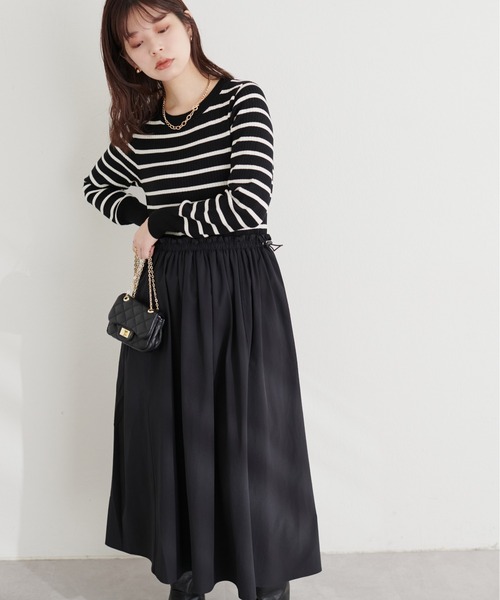 natural couture(ナチュラルクチュール)の「ドロストドッキングワンピース(ワンピース・レディース・グレイッシュベージュ/スミクロ/その他1・FREE)」の10枚目の写真