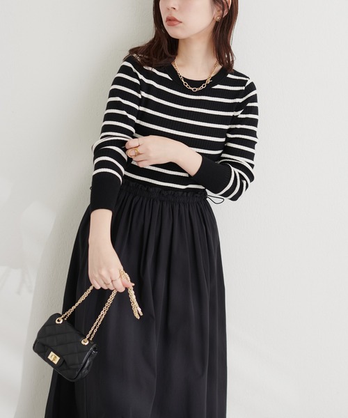 natural couture(ナチュラルクチュール)の「ドロストドッキングワンピース(ワンピース・レディース・グレイッシュベージュ/スミクロ/その他1・FREE)」の21枚目の写真