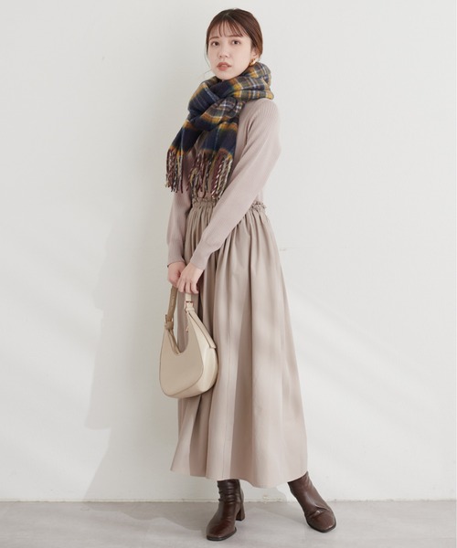 natural couture(ナチュラルクチュール)の「ドロストドッキングワンピース(ワンピース・レディース・グレイッシュベージュ/スミクロ/その他1・FREE)」の16枚目の写真