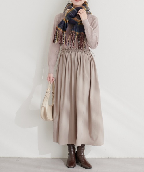 natural couture(ナチュラルクチュール)の「ドロストドッキングワンピース(ワンピース・レディース・グレイッシュベージュ/スミクロ/その他1・FREE)」の13枚目の写真
