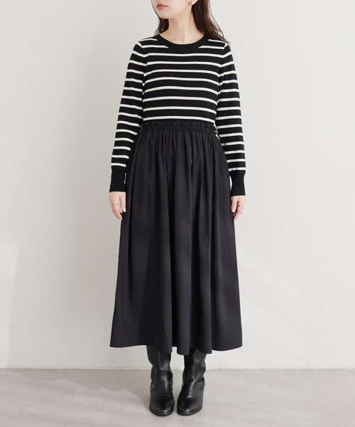 natural couture(ナチュラルクチュール)の「ドロストドッキングワンピース(ワンピース・レディース・グレイッシュベージュ/スミクロ/その他1・FREE)」の18枚目の写真