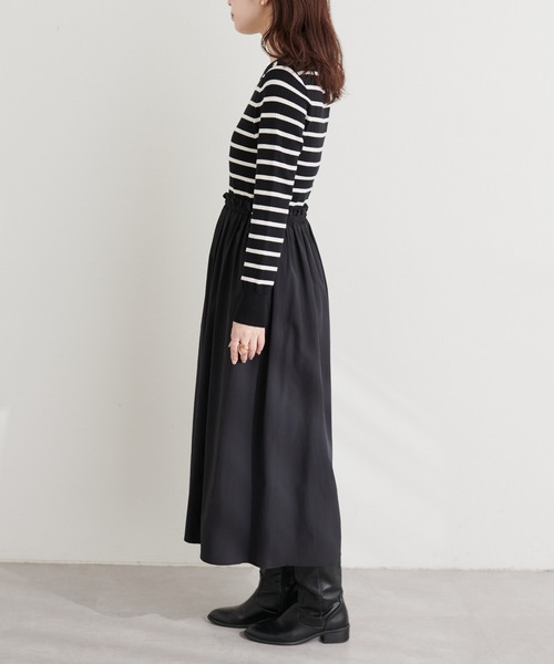 natural couture(ナチュラルクチュール)の「ドロストドッキングワンピース(ワンピース・レディース・グレイッシュベージュ/スミクロ/その他1・FREE)」の15枚目の写真