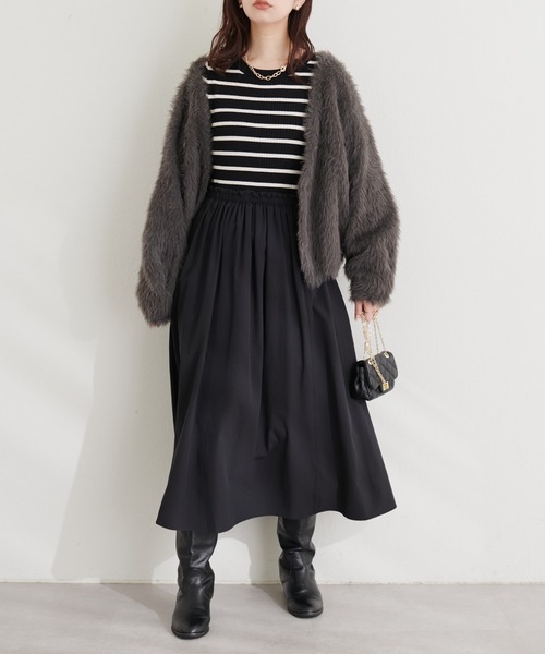 natural couture(ナチュラルクチュール)の「ドロストドッキングワンピース(ワンピース・レディース・グレイッシュベージュ/スミクロ/その他1・FREE)」の14枚目の写真
