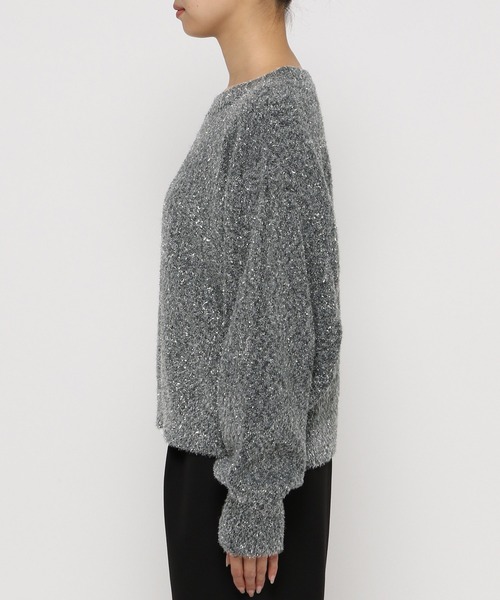 LEPSIM（レプシィム）の「7ゲージラメフェザープルオーバー　989461（ニット/セーター・レディース・グレー/ライトグリーン/ブラック・FREE）」の12枚目の写真