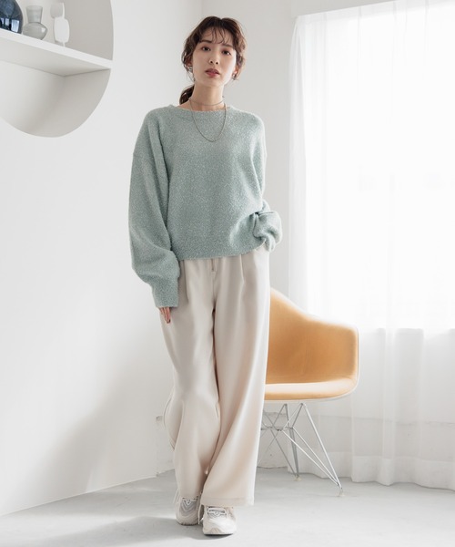 LEPSIM（レプシィム）の「7ゲージラメフェザープルオーバー　989461（ニット/セーター・レディース・グレー/ライトグリーン/ブラック・FREE）」の8枚目の写真