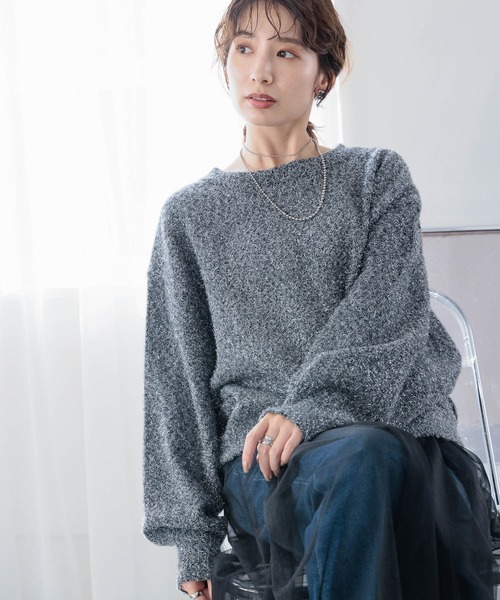 LEPSIM（レプシィム）の「7ゲージラメフェザープルオーバー　989461（ニット/セーター・レディース・グレー/ライトグリーン/ブラック・FREE）」の21枚目の写真