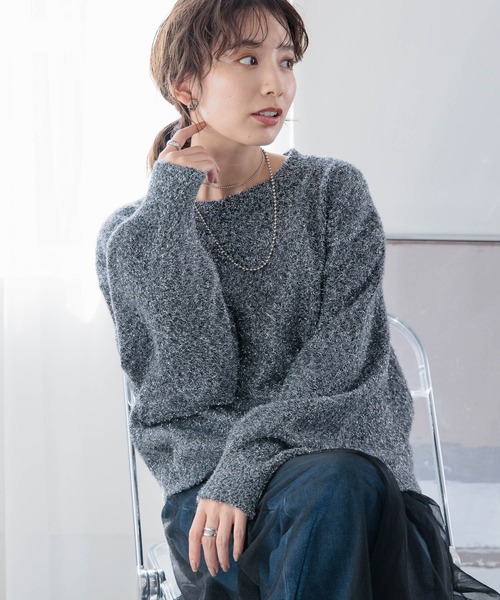 LEPSIM（レプシィム）の「7ゲージラメフェザープルオーバー 989461