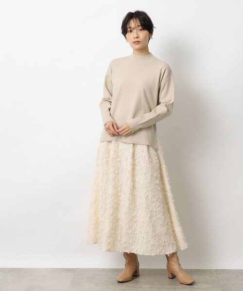 OPAQUE.CLIP（オペークドットクリップ）の「◆フリンジジャカードフレアスカート【洗える】（スカート・レディース・ブラック/アイボリー・40/42/38）」の15枚目の写真