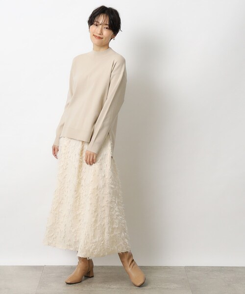 OPAQUE.CLIP（オペークドットクリップ）の「◆フリンジジャカードフレアスカート【洗える】（スカート・レディース・ブラック/アイボリー・40/42/38）」の16枚目の写真