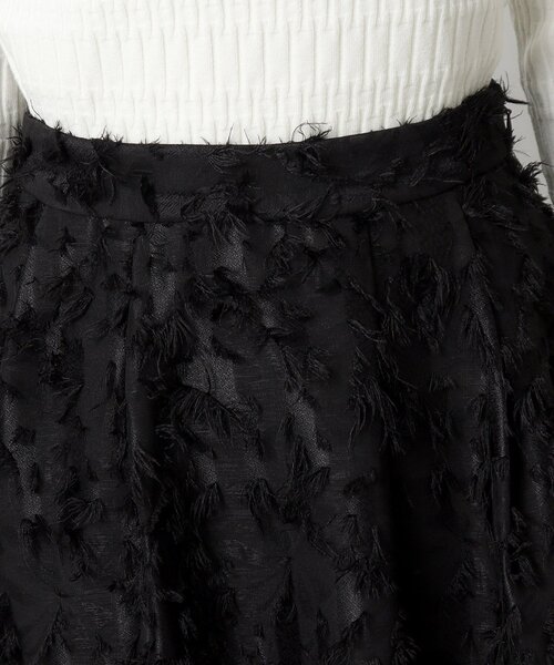 OPAQUE.CLIP（オペークドットクリップ）の「◆フリンジジャカードフレアスカート【洗える】（スカート・レディース・ブラック/アイボリー・40/42/38）」の9枚目の写真